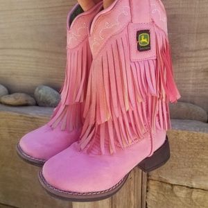 Pink fringe toddler cowgirl boots
